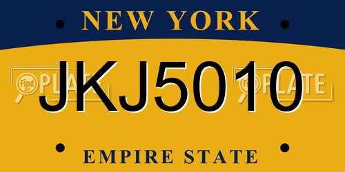 JKJ5010 New York License Plate