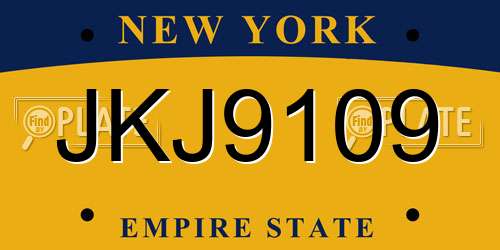JKJ9109 New York License Plate