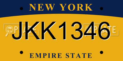 JKK1346 New York License Plate