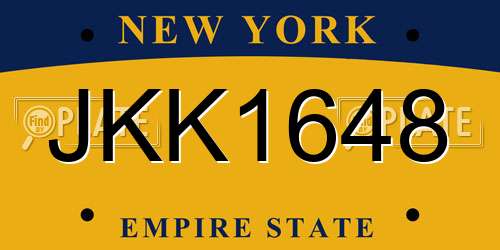 JKK1648 New York License Plate