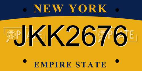 JKK2676 New York License Plate