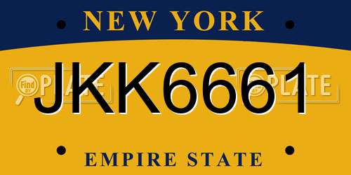 JKK6661 New York License Plate