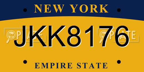 JKK8176 New York License Plate