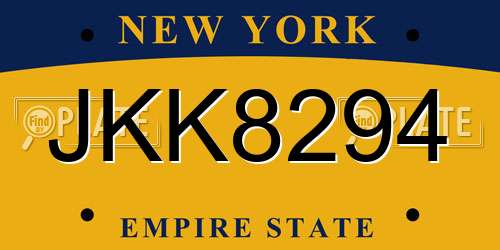 JKK8294 New York License Plate
