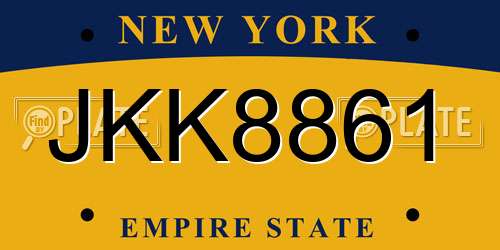 JKK8861 New York License Plate