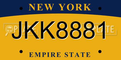 JKK8881 New York License Plate