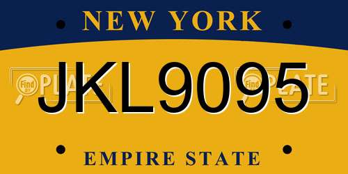 JKL9095 New York License Plate