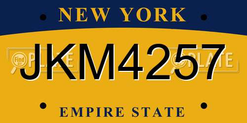 JKM4257 New York License Plate