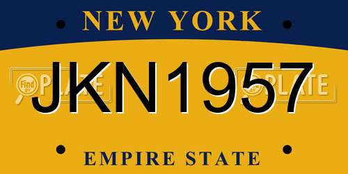 JKN1957 New York License Plate