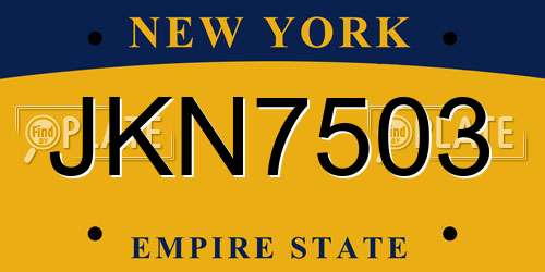 JKN7503 New York License Plate