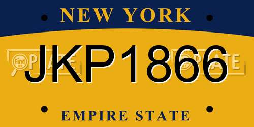 JKP1866 New York License Plate