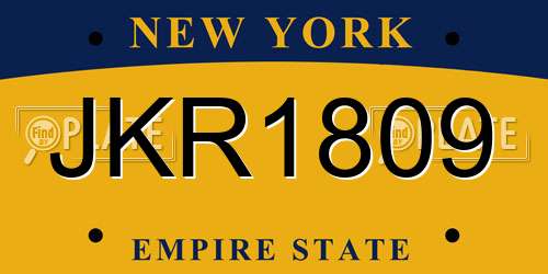 JKR1809 New York License Plate