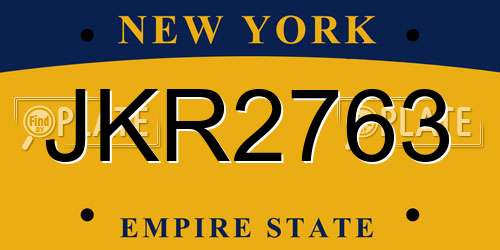JKR2763 New York License Plate