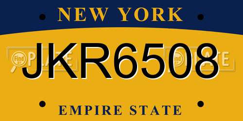 JKR6508 New York License Plate