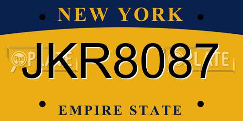 JKR8087 New York License Plate