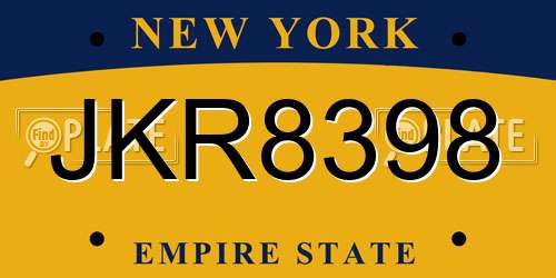 JKR8398 New York License Plate