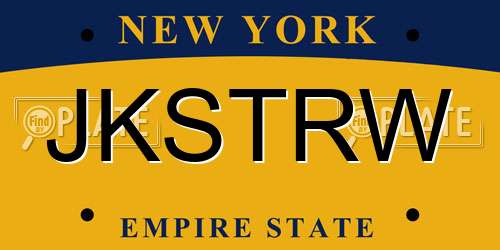 JKSTRW New York License Plate