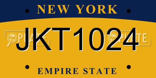 JKT1024 New York License Plate