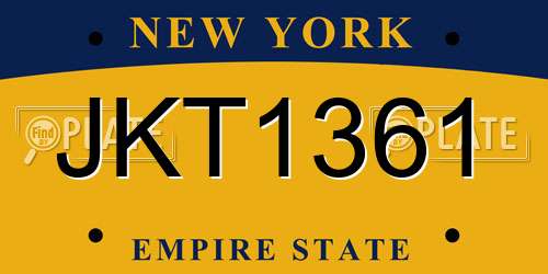 JKT1361 New York License Plate