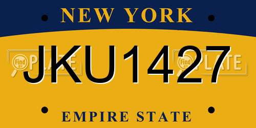 JKU1427 New York License Plate