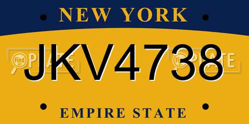 JKV4738 New York License Plate