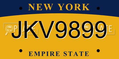 JKV9899 New York License Plate
