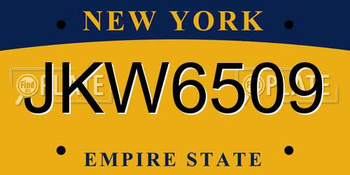 JKW6509 New York License Plate
