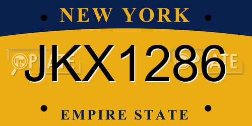 JKX1286 New York License Plate