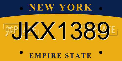 JKX1389 New York License Plate