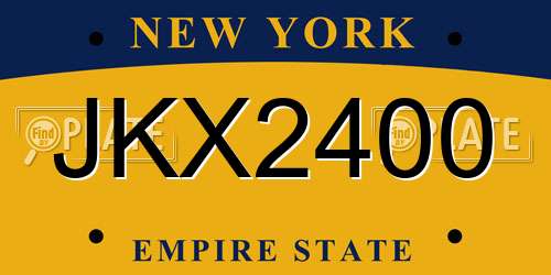 JKX2400 New York License Plate