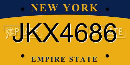 JKX4686 New York License Plate