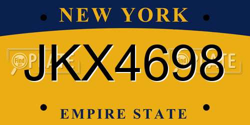 JKX4698 New York License Plate