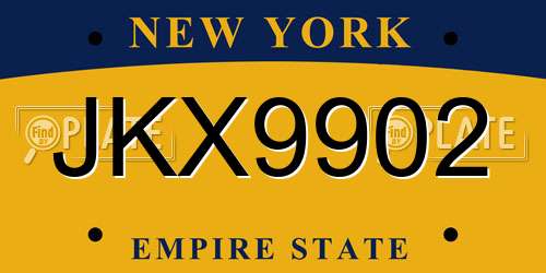 JKX9902 New York License Plate