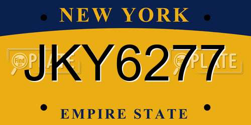 JKY6277 New York License Plate