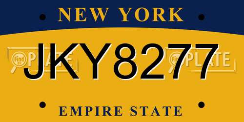 JKY8277 New York License Plate