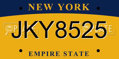 JKY8525 New York License Plate