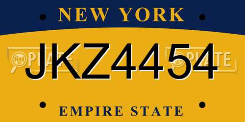 JKZ4454 New York License Plate