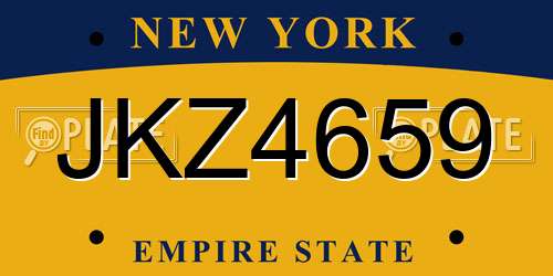 JKZ4659 New York License Plate