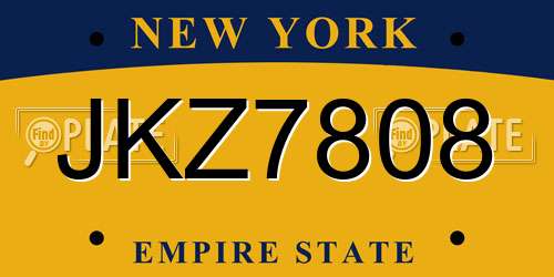 JKZ7808 New York License Plate