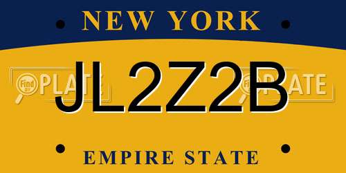 JL2Z2B New York License Plate