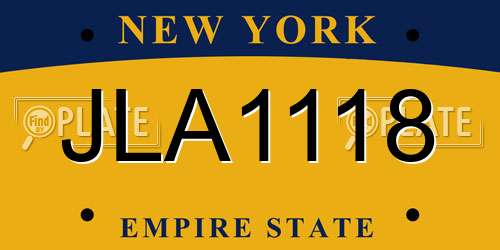 JLA1118 New York License Plate