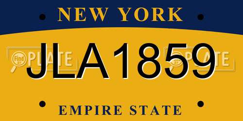 JLA1859 New York License Plate