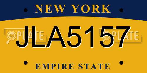 JLA5157 New York License Plate