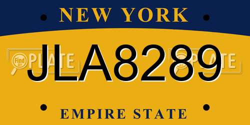 JLA8289 New York License Plate