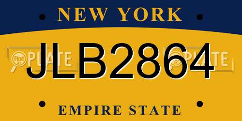 JLB2864 New York License Plate