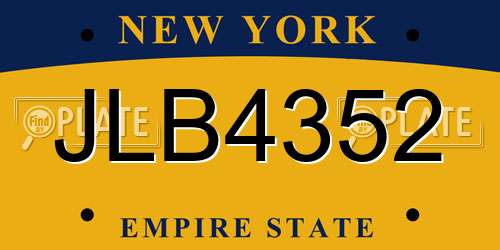 JLB4352 New York License Plate