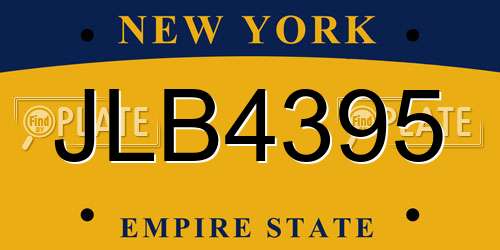 JLB4395 New York License Plate