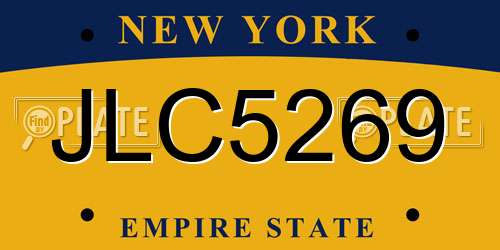JLC5269 New York License Plate