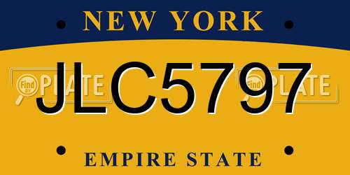 JLC5797 New York License Plate