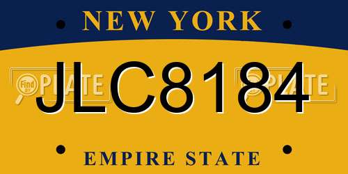 JLC8184 New York License Plate
